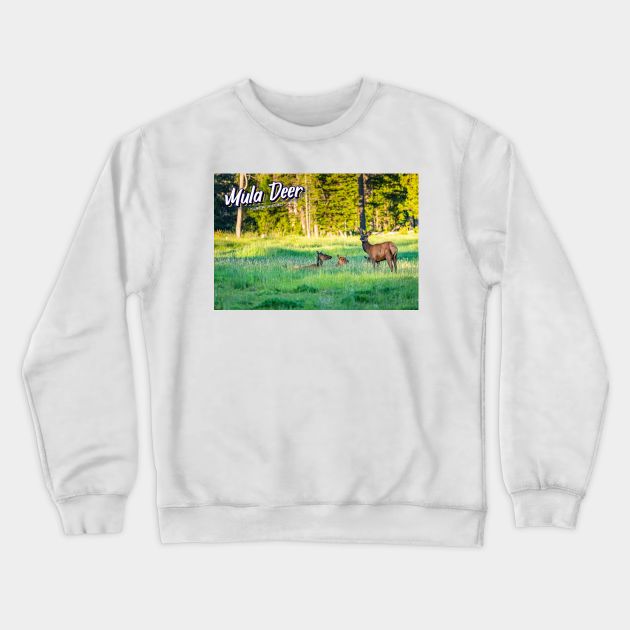 Mule Deer at Yellowstone Crewneck Sweatshirt by Gestalt Imagery